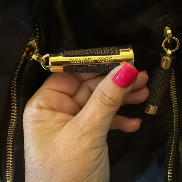 Michael Kors Brown and Gold Hobo Bag with Leather Handles - Picture 2 of 7